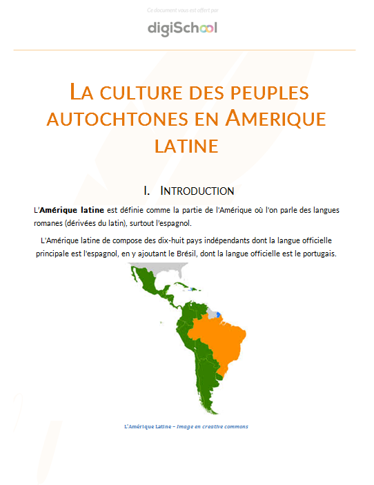 Culture : La culture des peuples autochtones en Amérique Latine - Espagnol