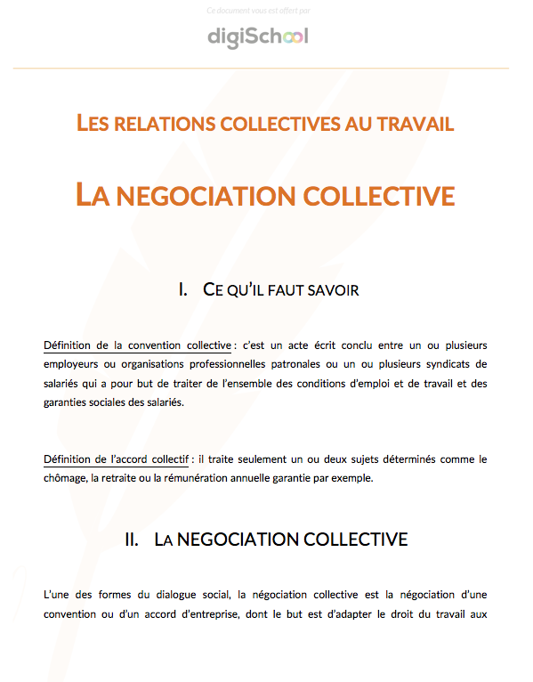 La négociation collective -Economie  Droit - 1ère Pro