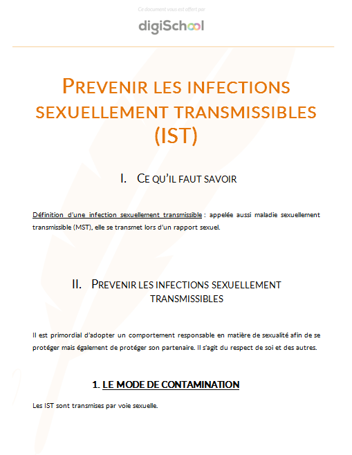 Prévenir les Infections Sexuellement Transmissibles (IST) - Prévention Santé Environnement - Bac PRO