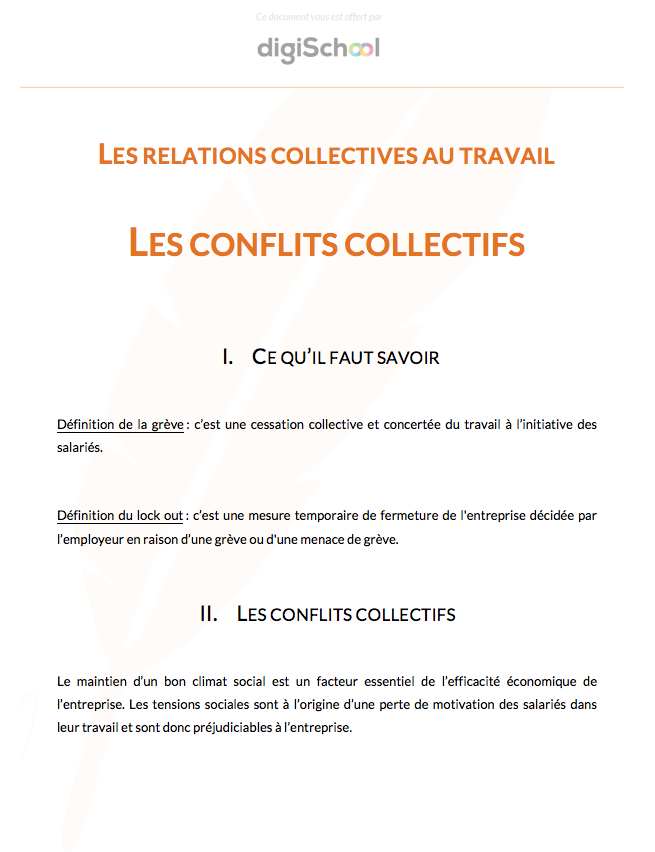 Les relations collectives au travail : Les conflits collectifs - Eco Droit - Première Pro