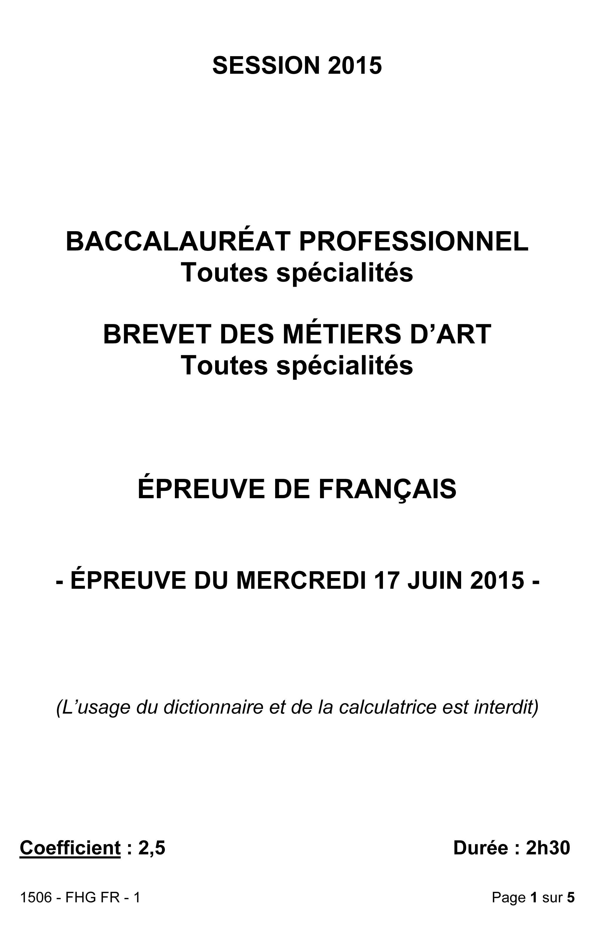 dissertation bac pro francais