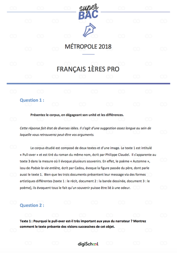 dissertation bac pro francais