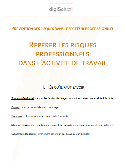 Repérer les risques professionnels dans l'activité de travail - Prévention Santé Environnement - Première PRO