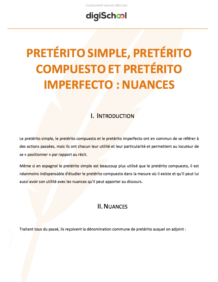 Pretérito simple, imperfecto, compuesto : nuances - Espagnol - Terminale PRO
