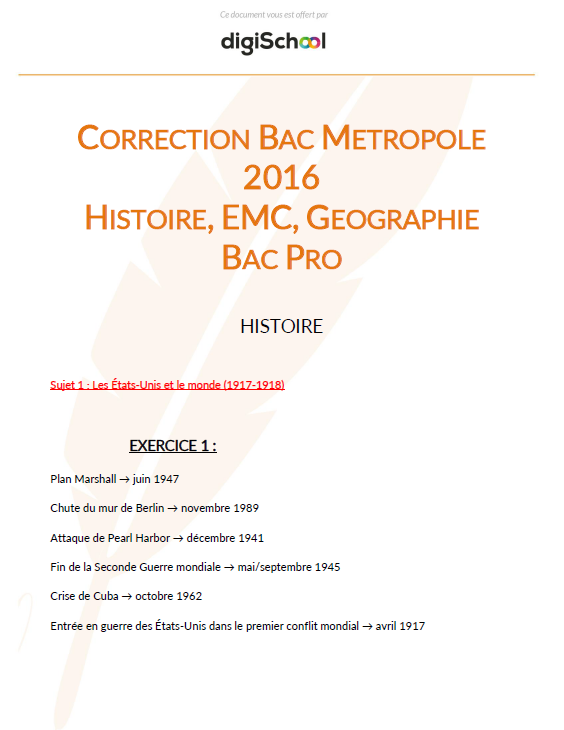 Sujet De Brevet Histoire Geo Emc