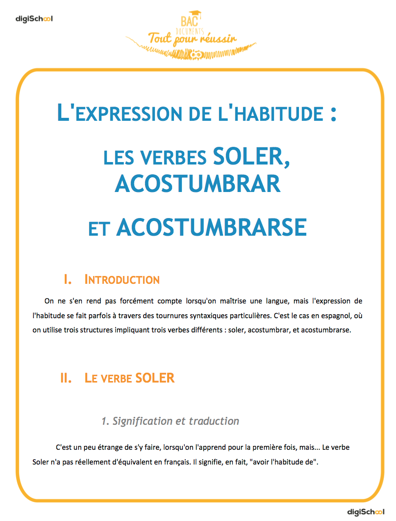 Vocabulaire : l'expression de l'habitude - cours d'espagnol gratuit