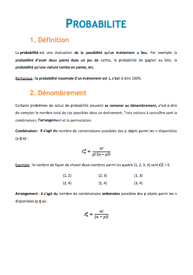 Probabilité - Cours de Mathématiques Bac Pro