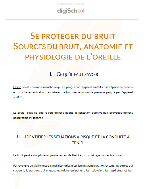 Se protéger du bruit : Sources du bruit, anatomie et physiologie de l'oreille - Prévention Santé Environnement - Première PRO