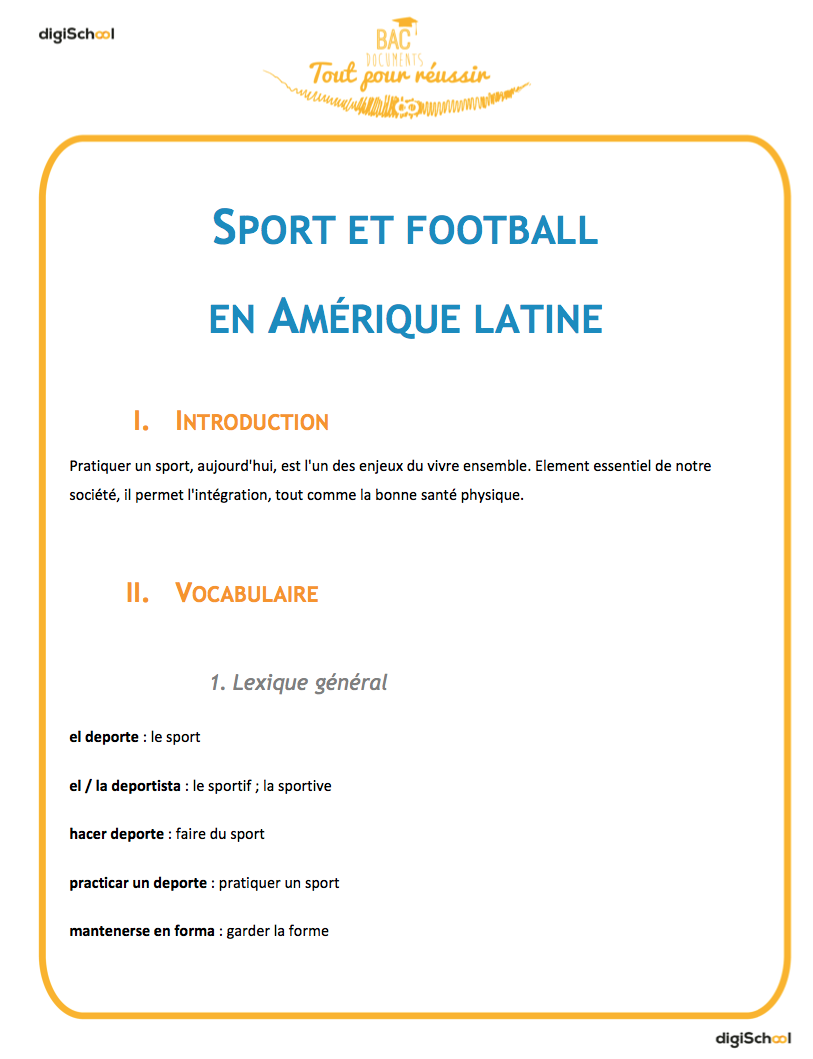 Sport et football en Amérique latine - cours d'espagnol gratuit