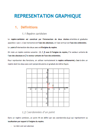 Représentation graphique - Cours maths Bac Pro
