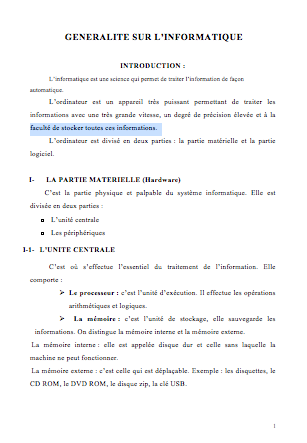 Cours de bureautique - Bac pro secrétariat